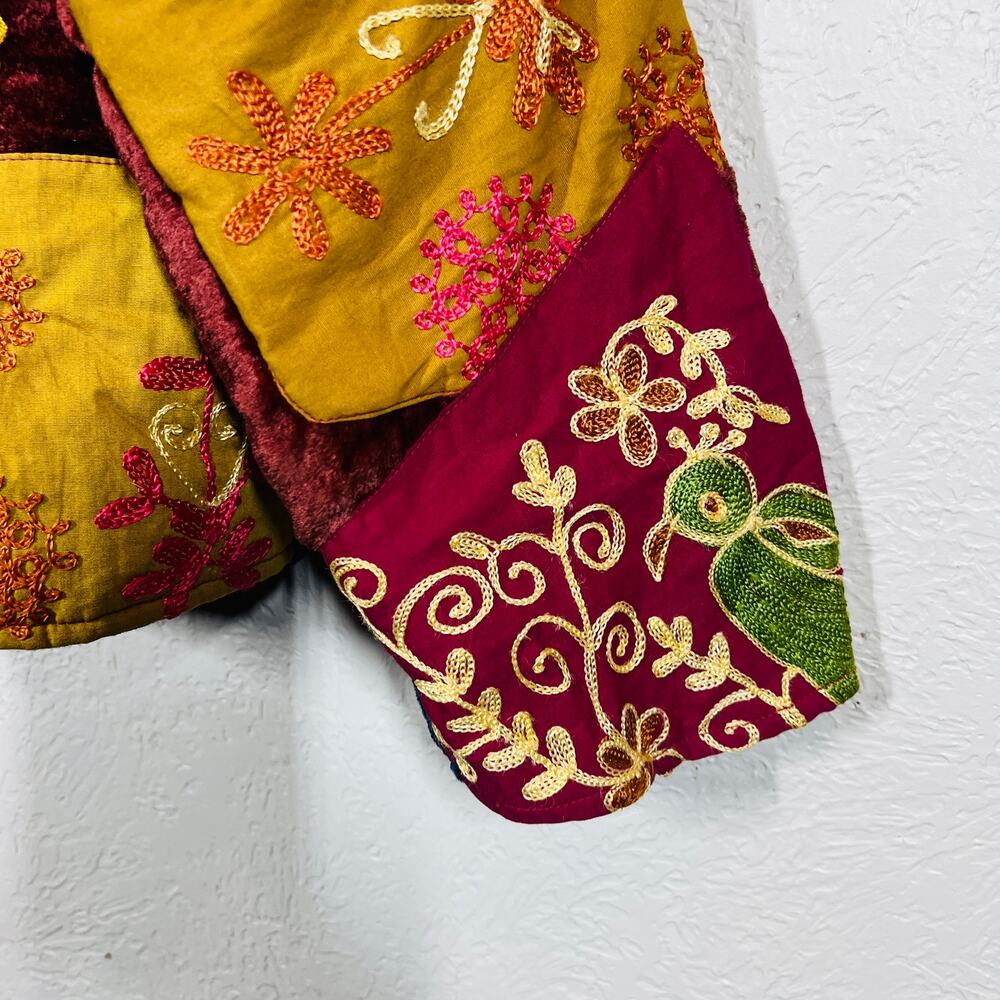 Colorful Embroidered Patchwork Blazer - image 5